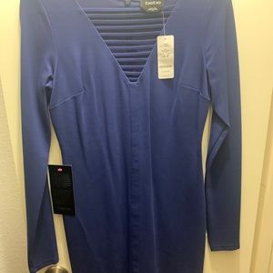 Navy blue dress. Mini dress.